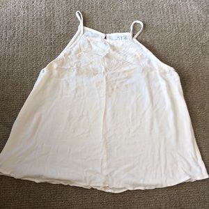 Embroidered Apron Cut Tank/Blouse